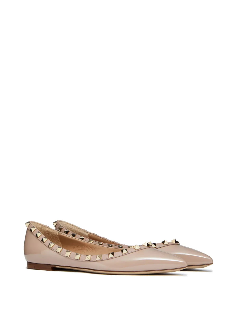 Valentino Garavani Rockstud patent leather ballerina shoes