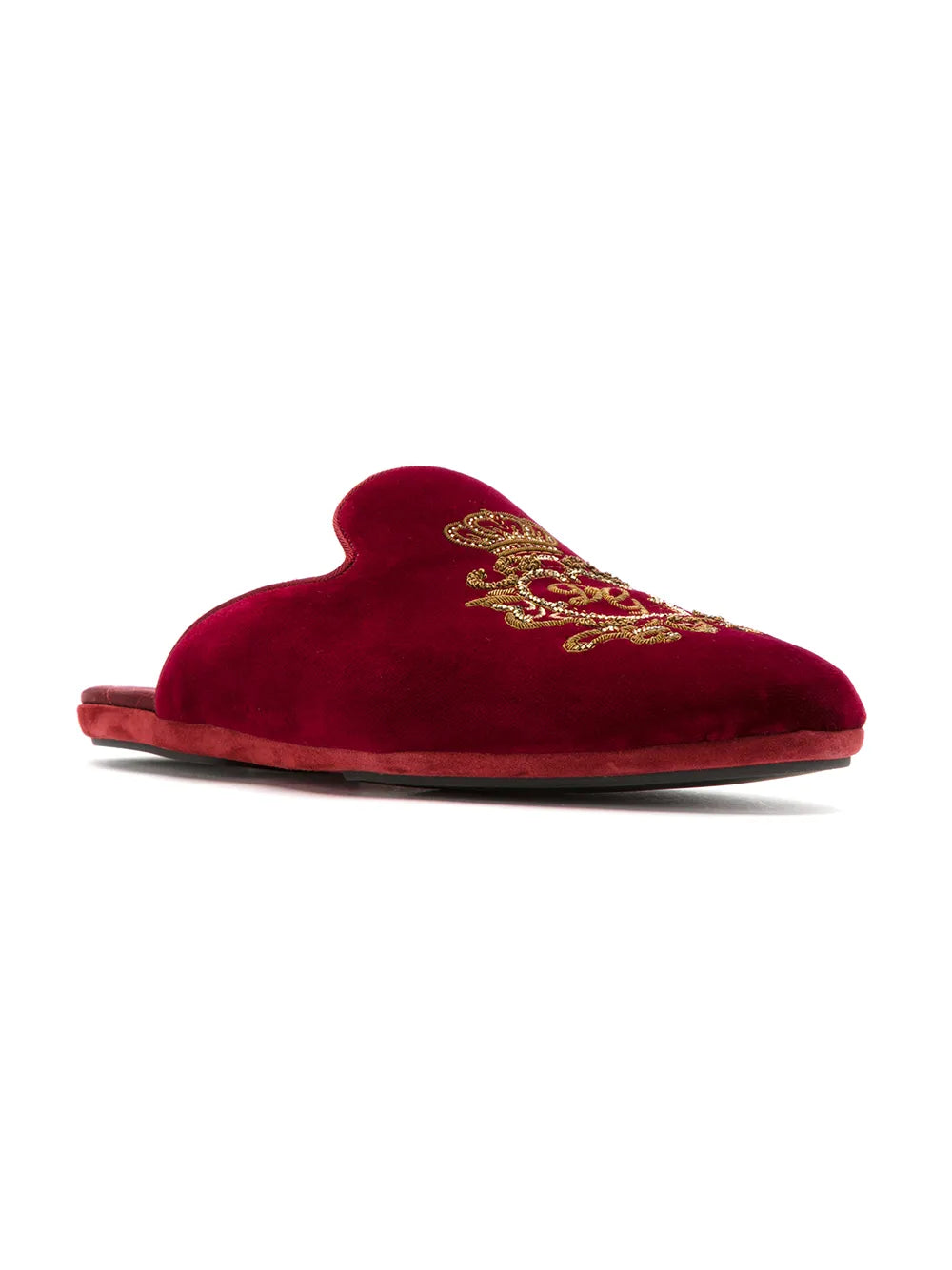 Dolce & Gabbana embroidered velvet slippers