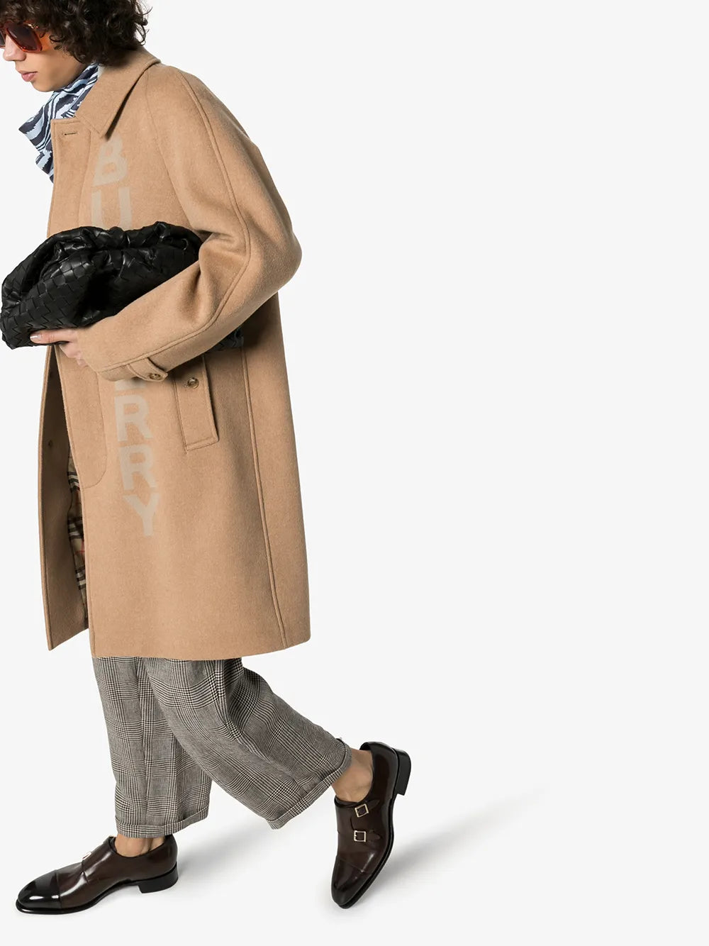 Santoni double strap leather monk shoes