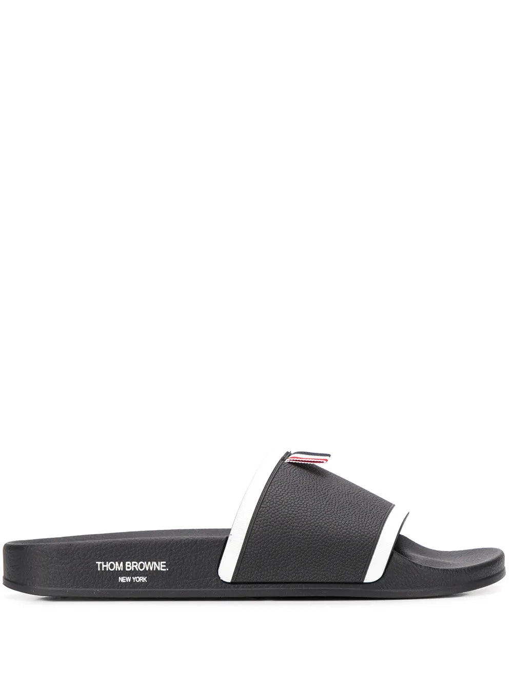 Thom Browne grosgrain loop tab pool slides