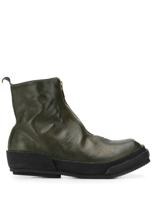 Guidi cracked-effect ankle boots