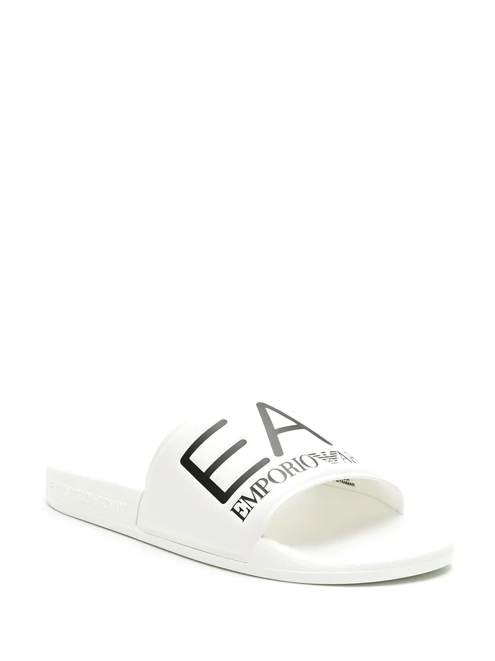 Ea7 Emporio Armani logo-embossed faux-leather slides