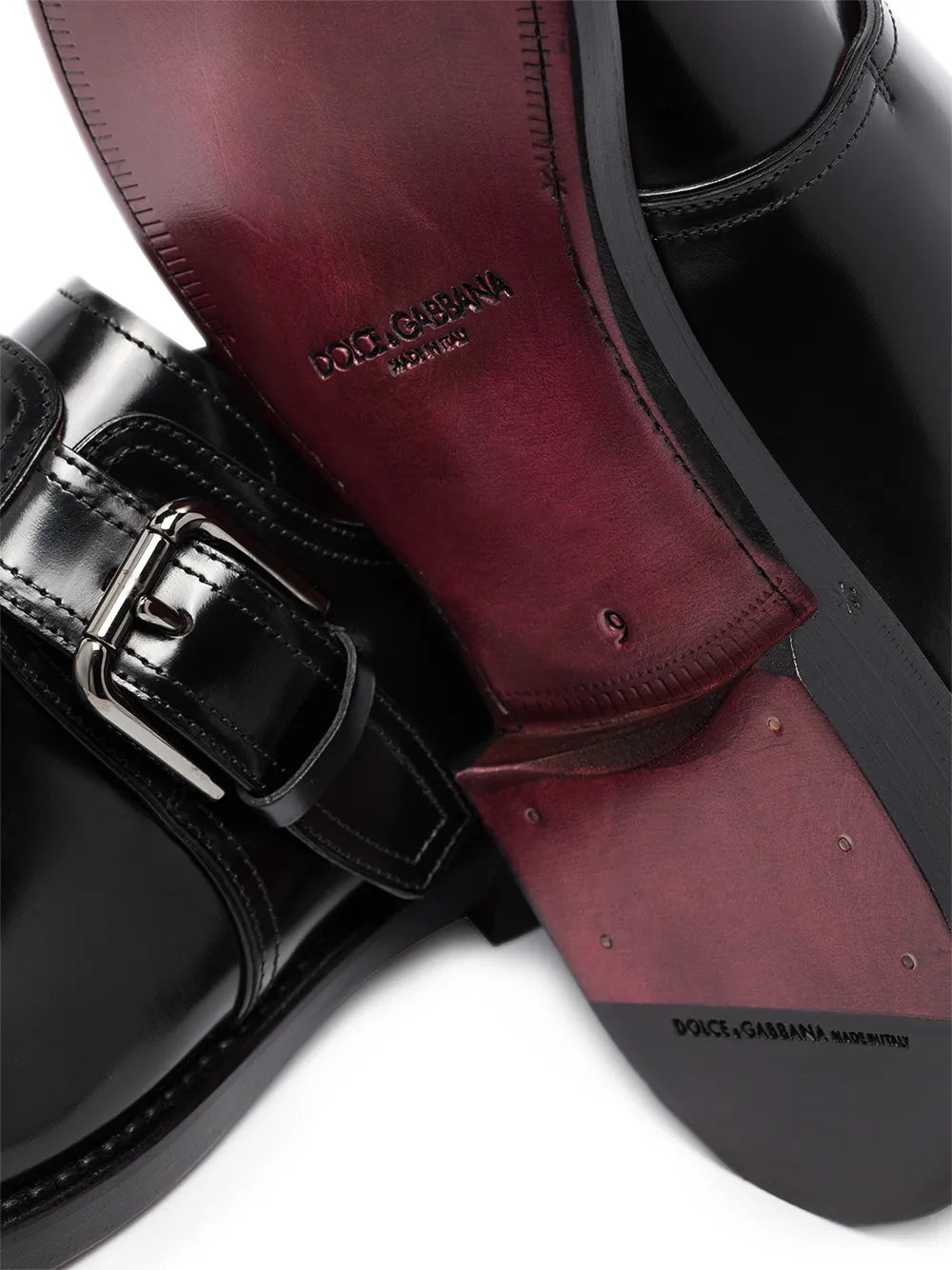 Dolce & Gabbana brushed leather monk shoes