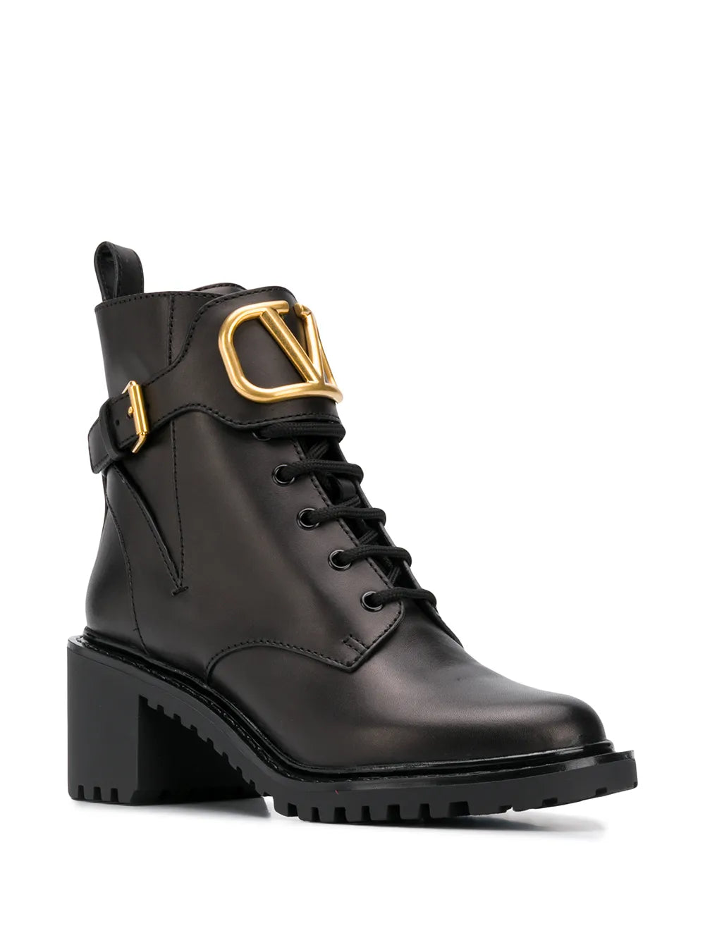 Valentino Garavani logo appliqué buckled booties