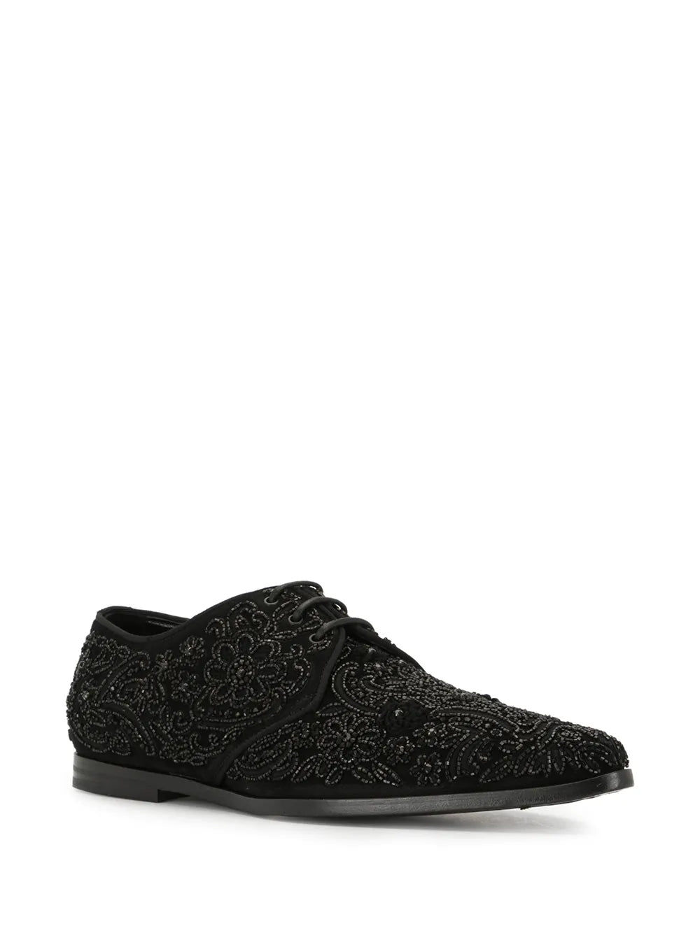 Dolce & Gabbana embroidered suede derby shoes
