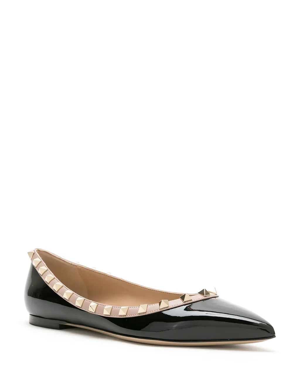 Valentino Garavani Rockstud patent leather ballerina shoes