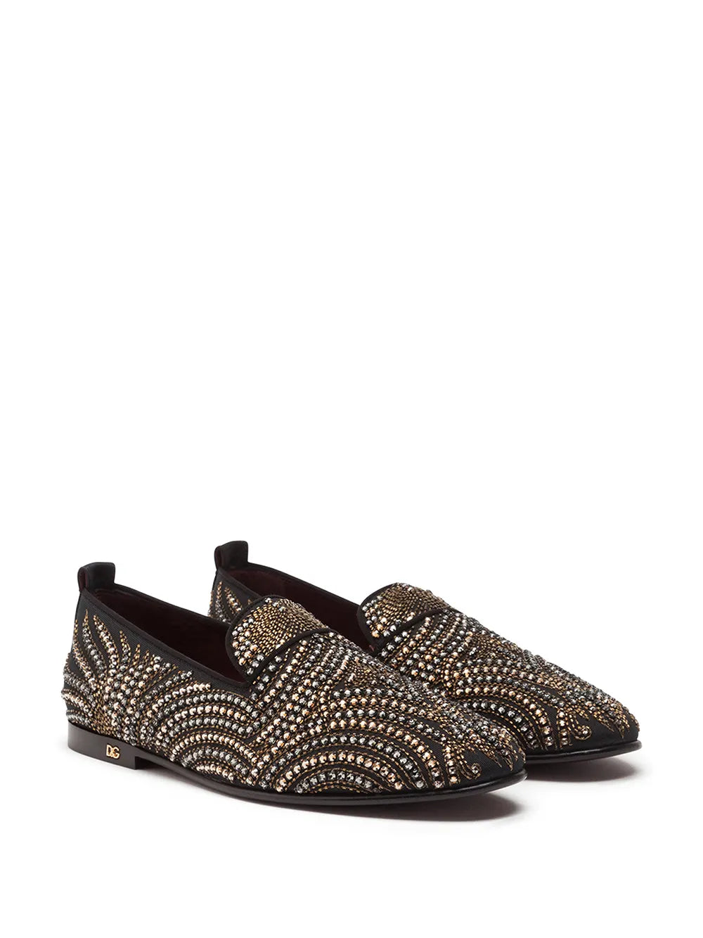 Dolce & Gabbana crystal-embellished velvet slippers
