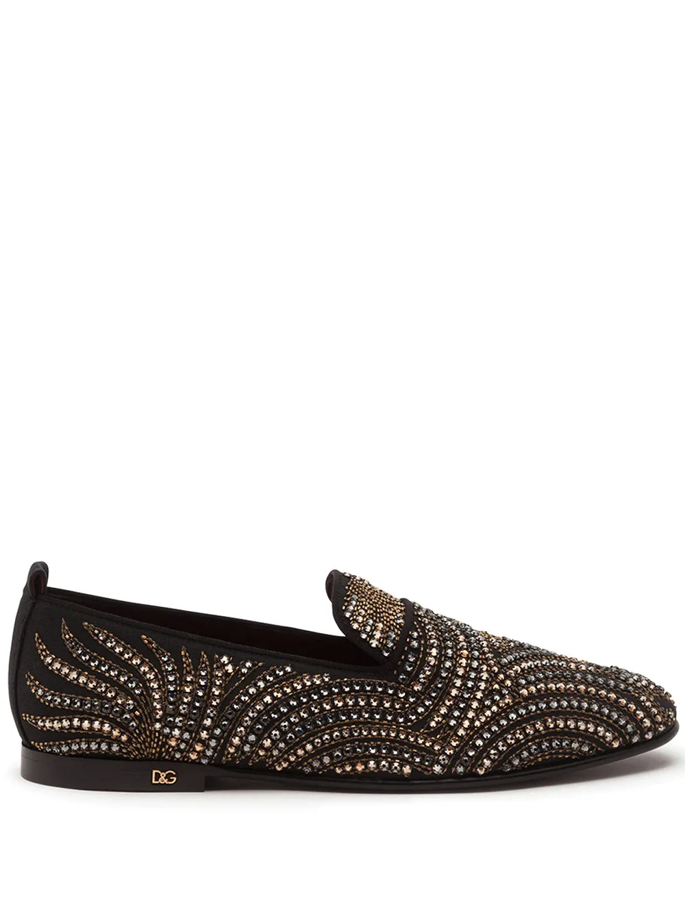 Dolce & Gabbana crystal-embellished velvet slippers