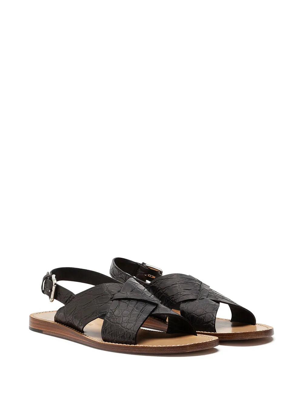 Dolce & Gabbana crossover-strap leather sandals