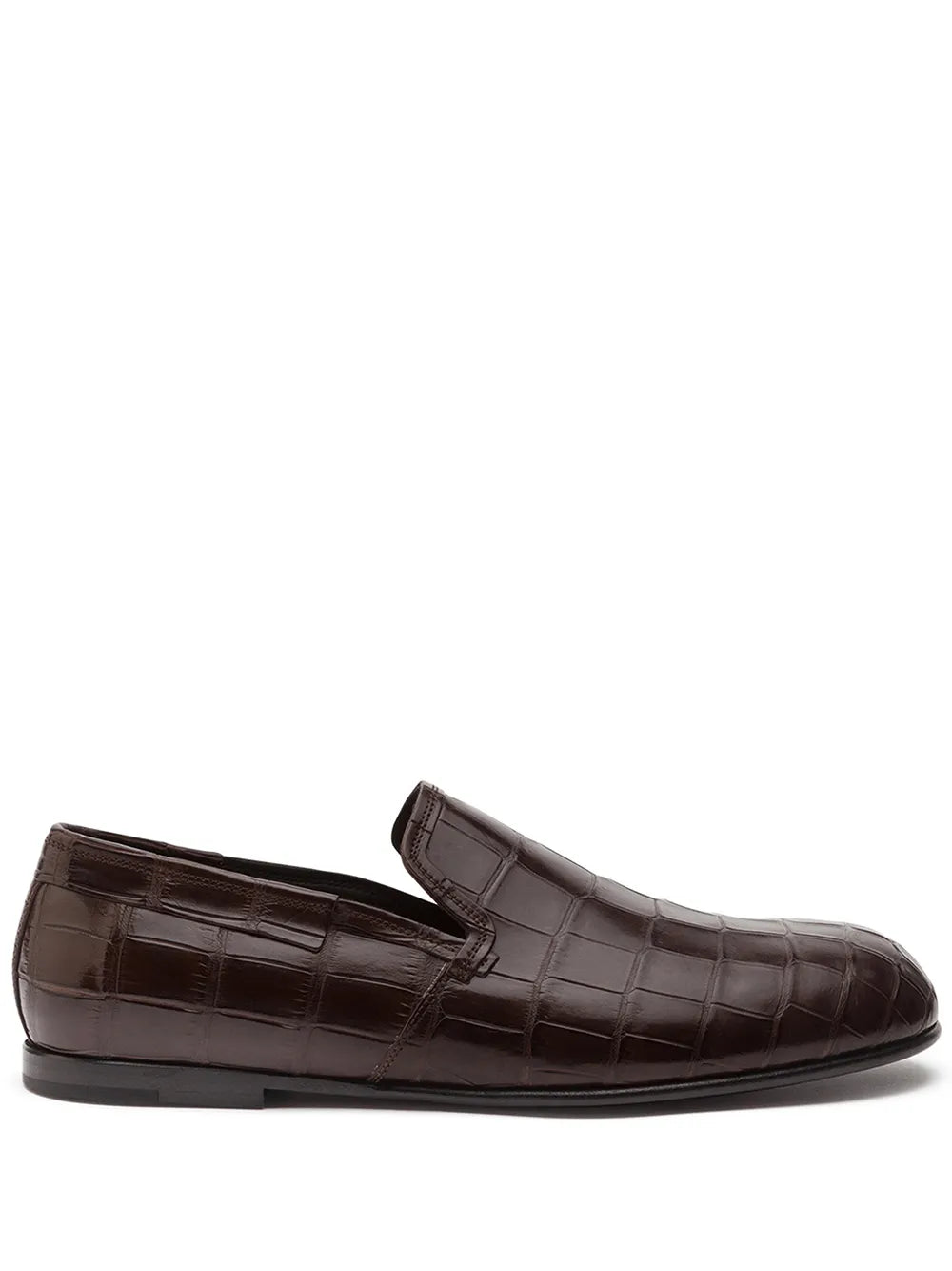 Dolce & Gabbana crocodile-embossed leather loafers