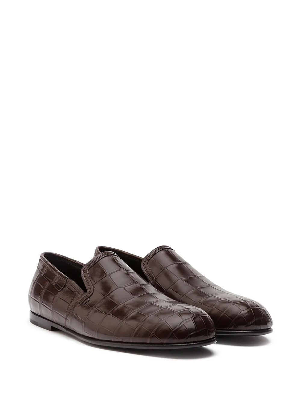 Dolce & Gabbana crocodile-embossed leather loafers