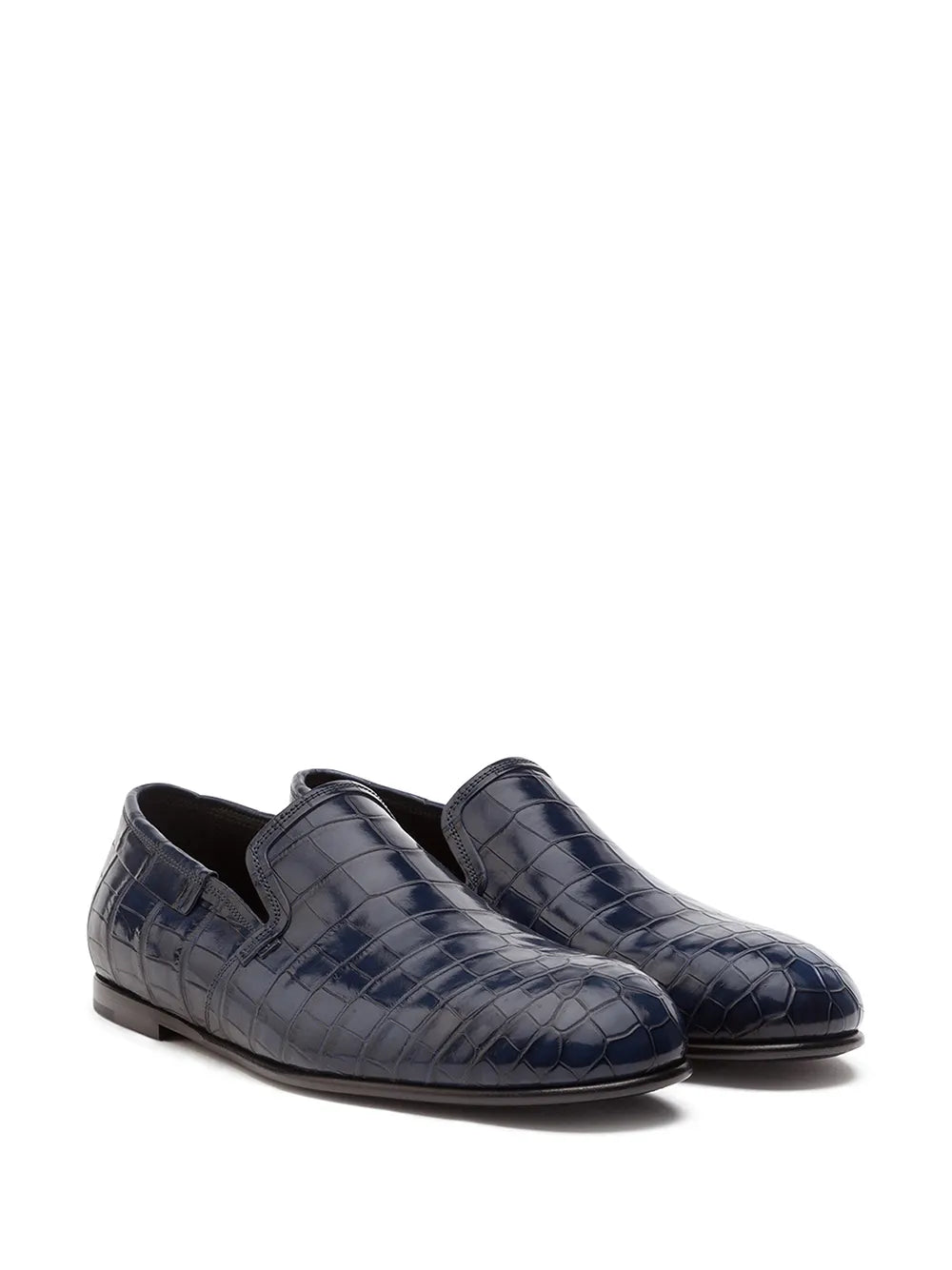 Dolce & Gabbana crocodile-embossed leather loafers