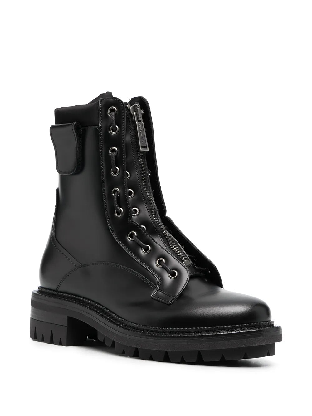 DSQUARED2 leather zip-up boots
