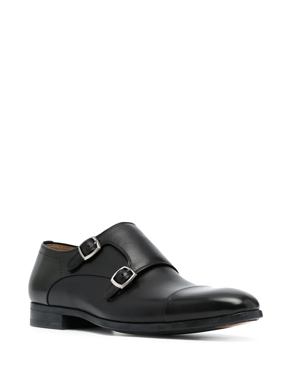 Magnanni Negro buckled monk shoes