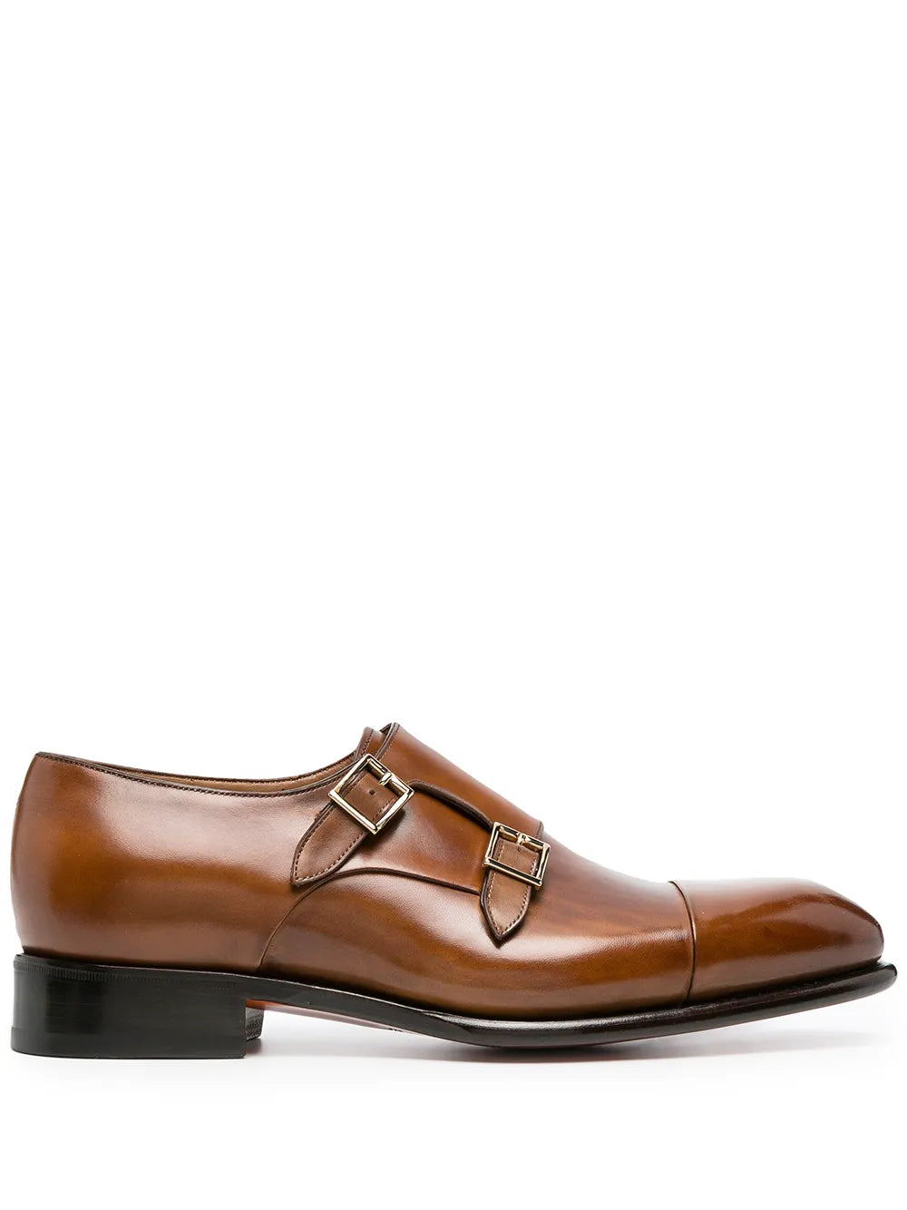 Santoni double-buckle monk shoes