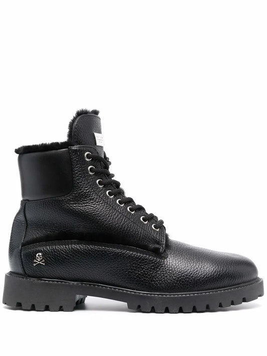 Philipp Plein shearling-lined lace-up boots