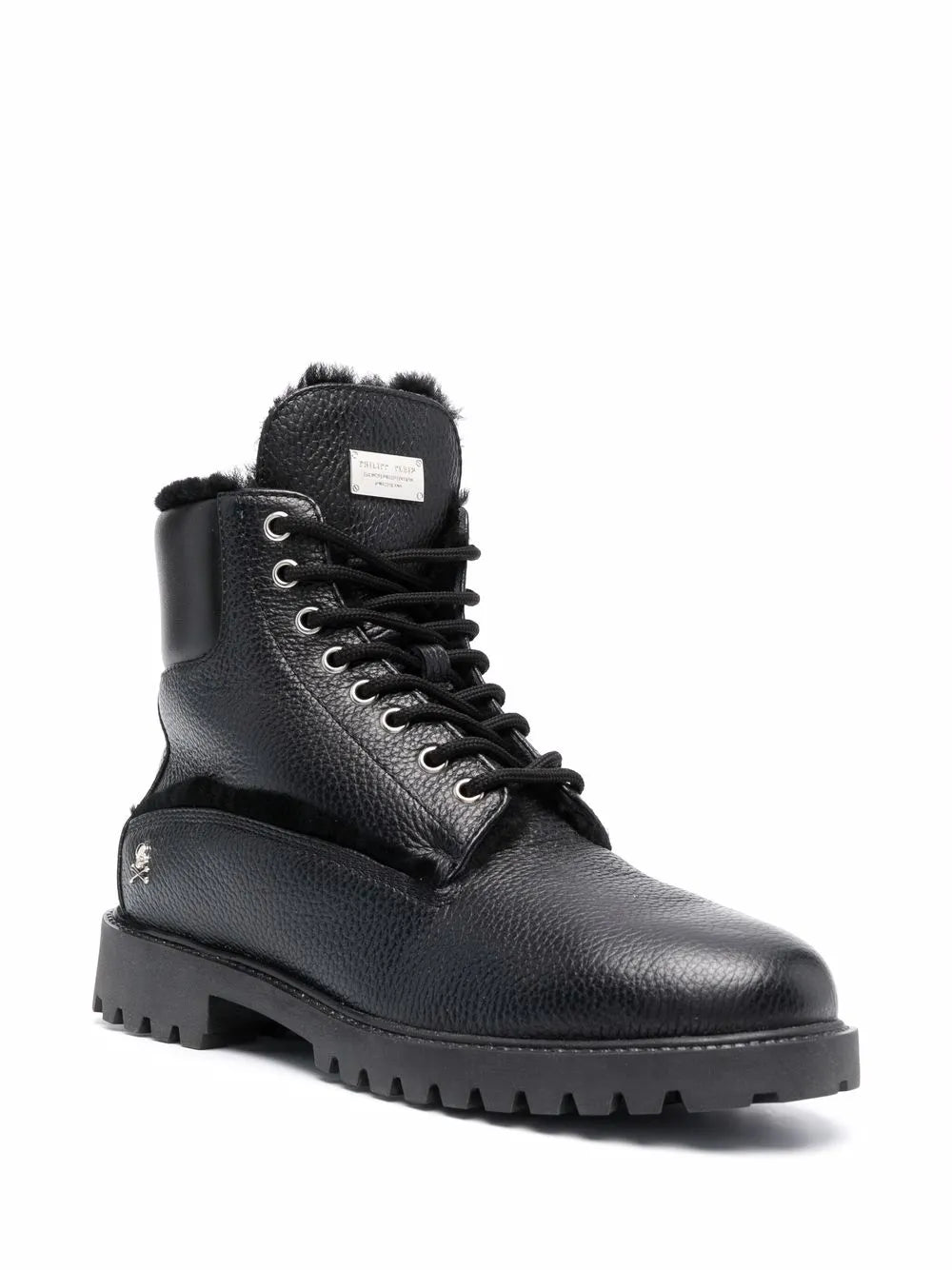 Philipp Plein shearling-lined lace-up boots