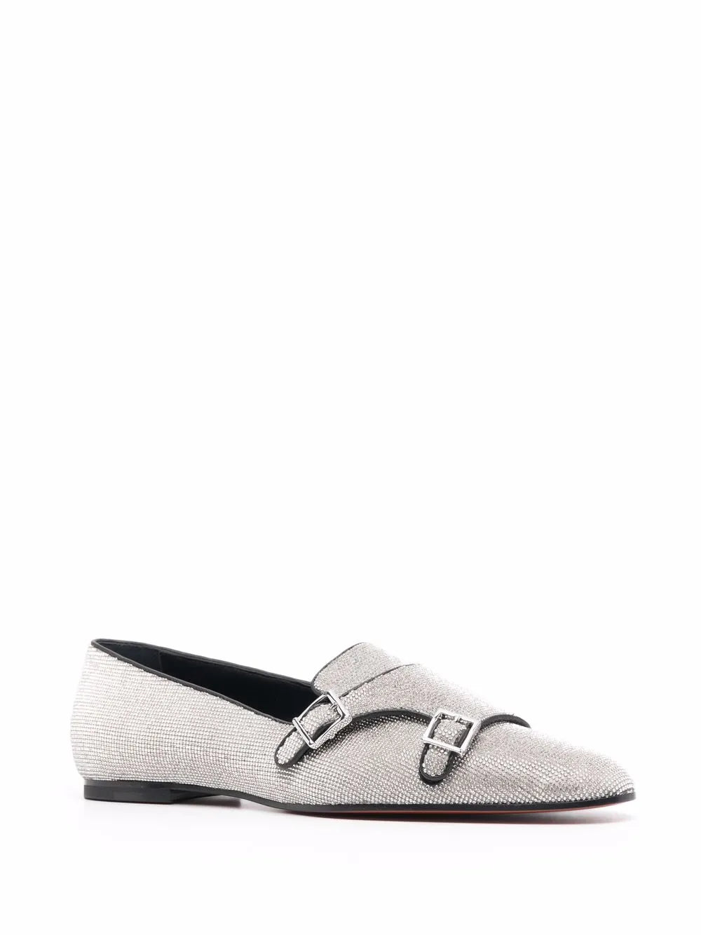 Santoni sequin-embellished buckle -detail loafers