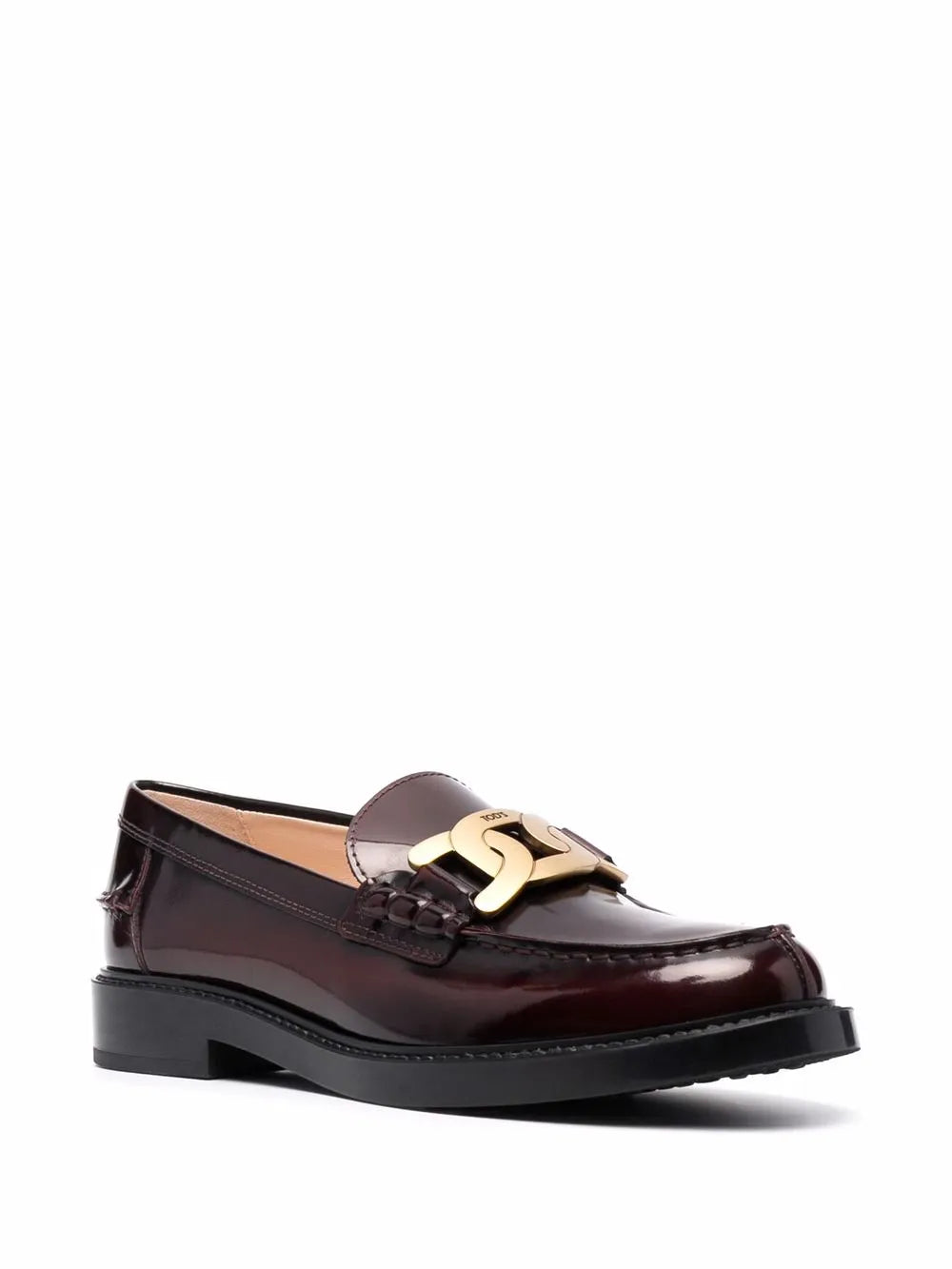 Tod's patent leather logo-plaque loafers
