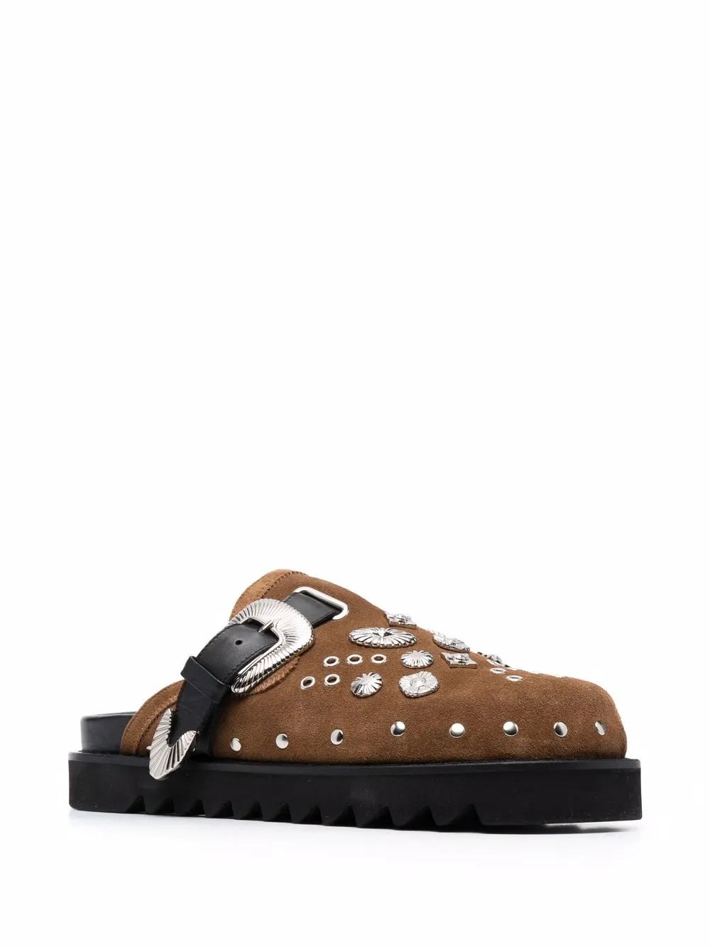 Toga Virilis stud-embellished buckled clogs