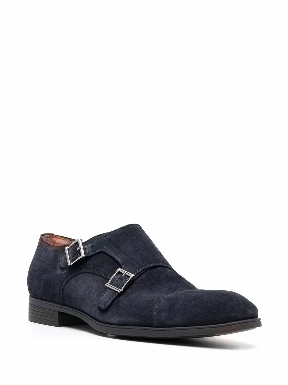 Santoni double buckle monk shoes