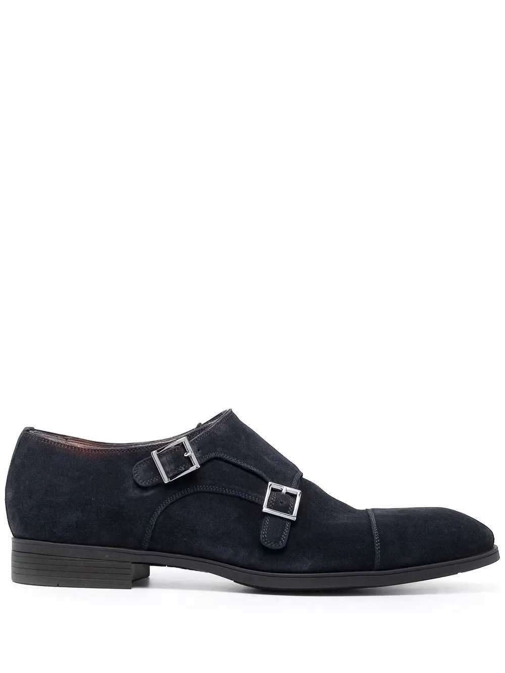Santoni double buckle monk shoes