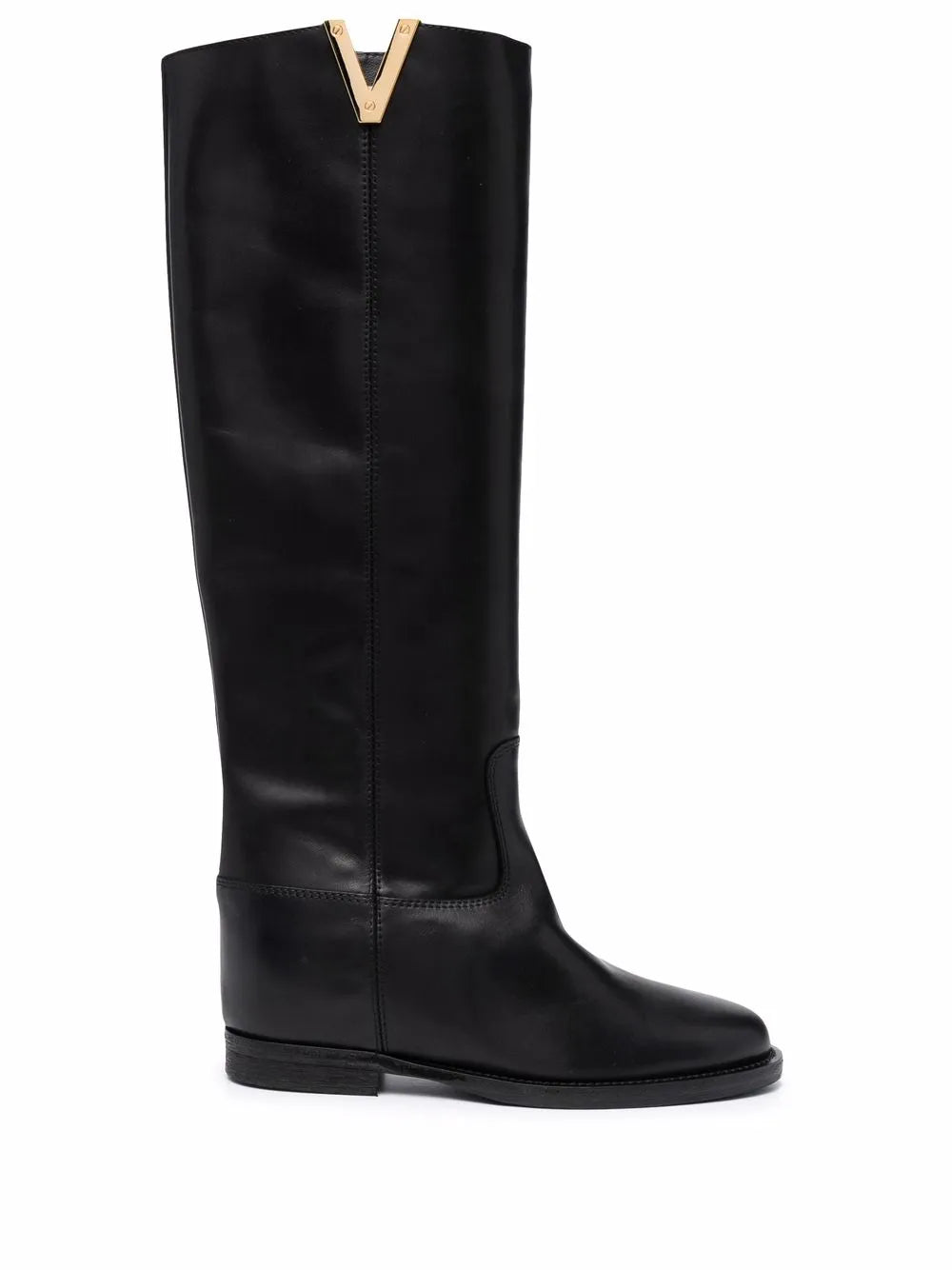 Via Roma 15 logo plaque knee-length boots