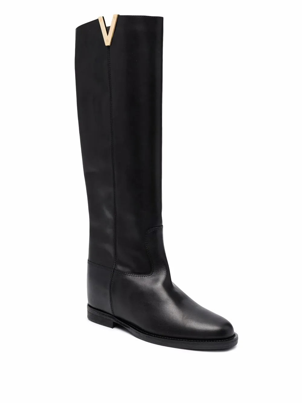Via Roma 15 logo plaque knee-length boots