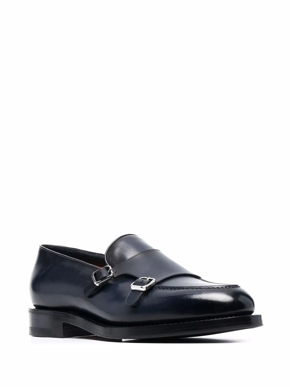 Santoni double-buckle monk shoes