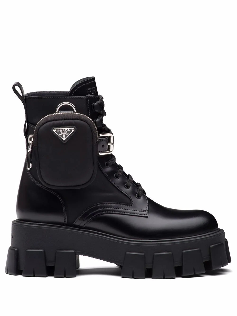 Prada Monolith pouch-detail leather boots