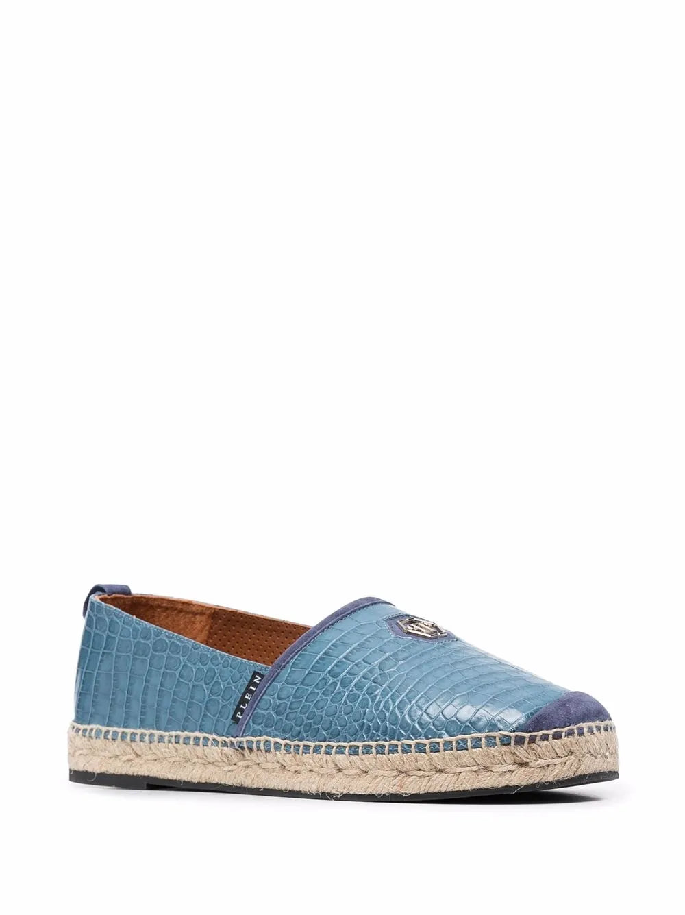 Philipp Plein blue leather espadrilles