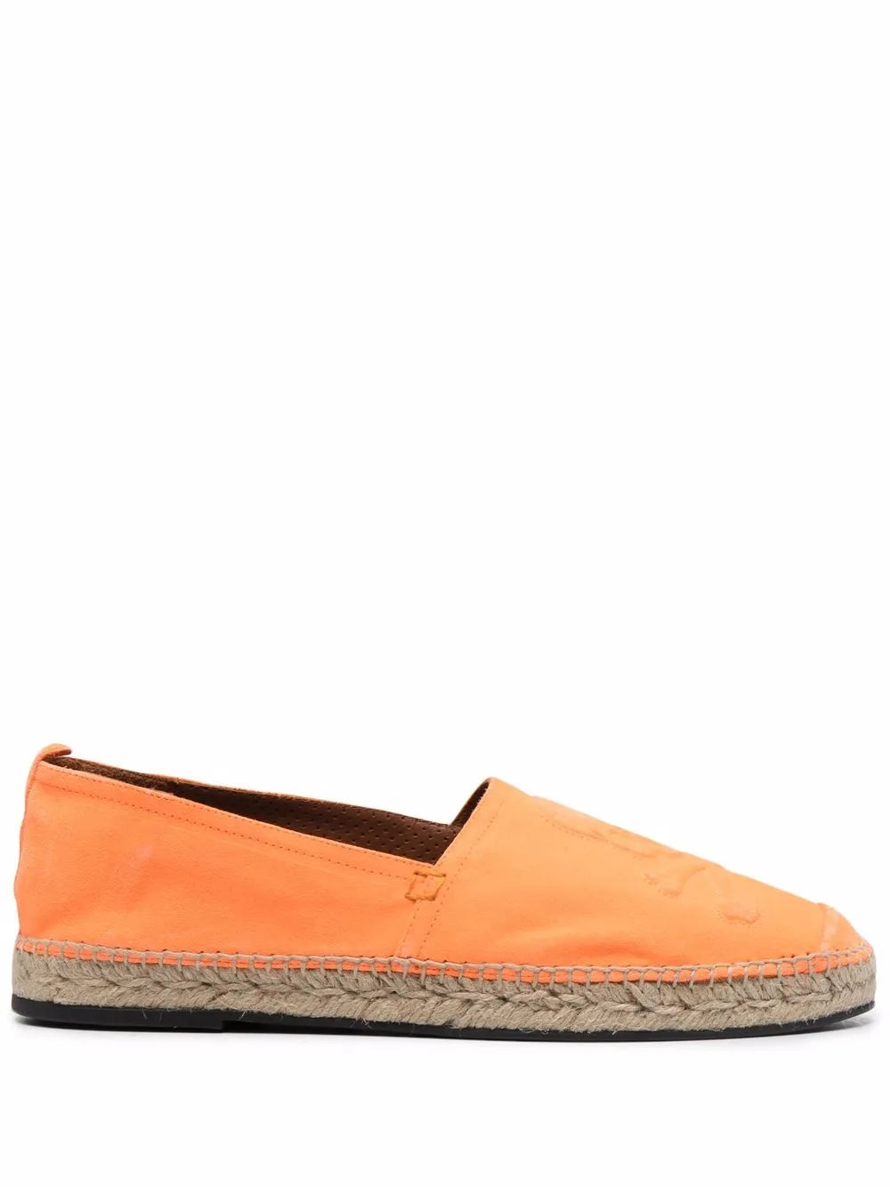 Philipp Plein orange leather espadrilles
