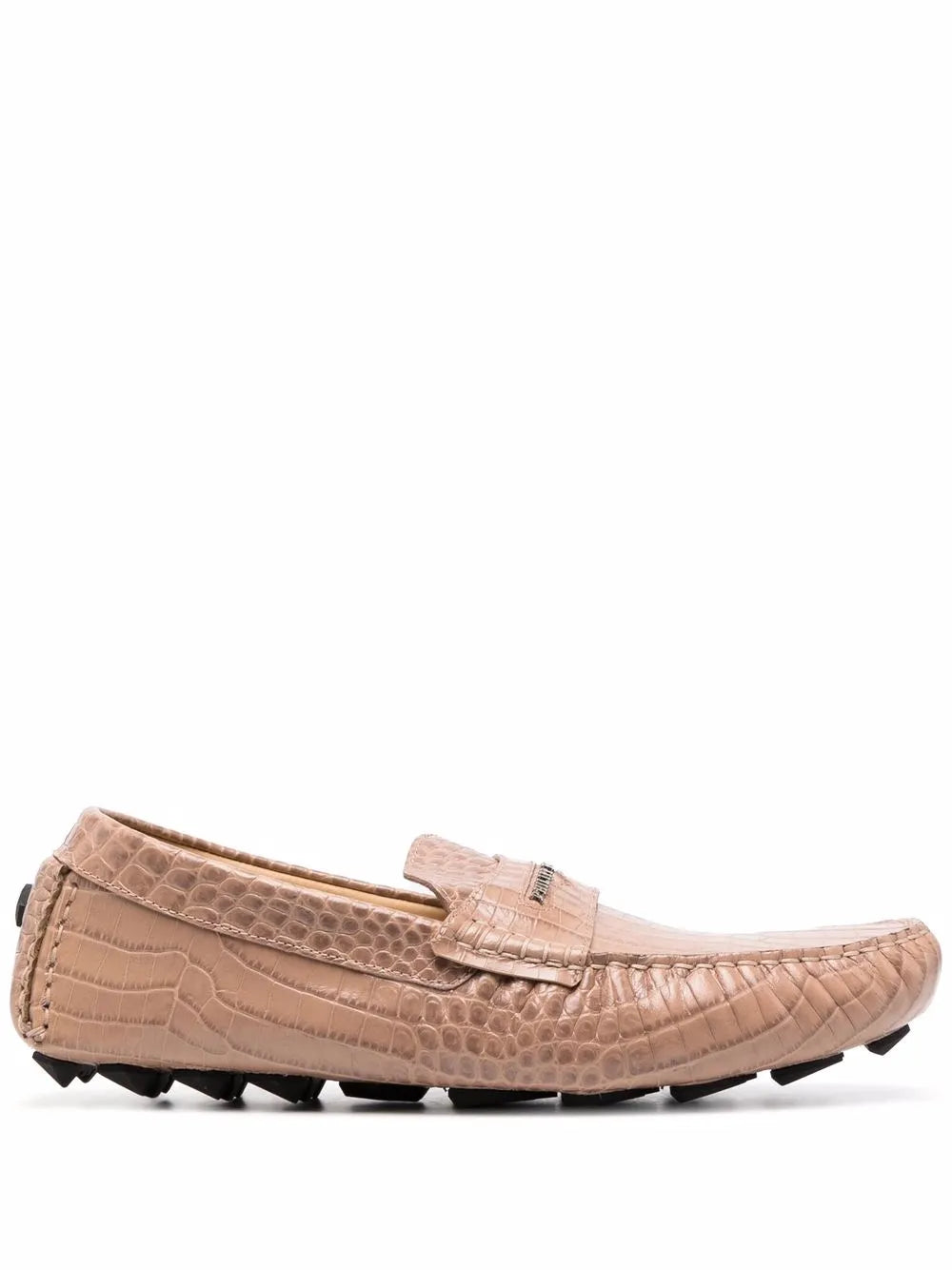Philipp Plein pink leather moccasin