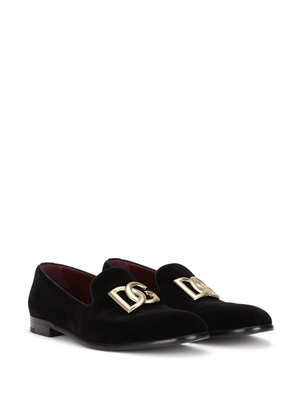 Dolce & Gabbana DG-logo velvet slippers