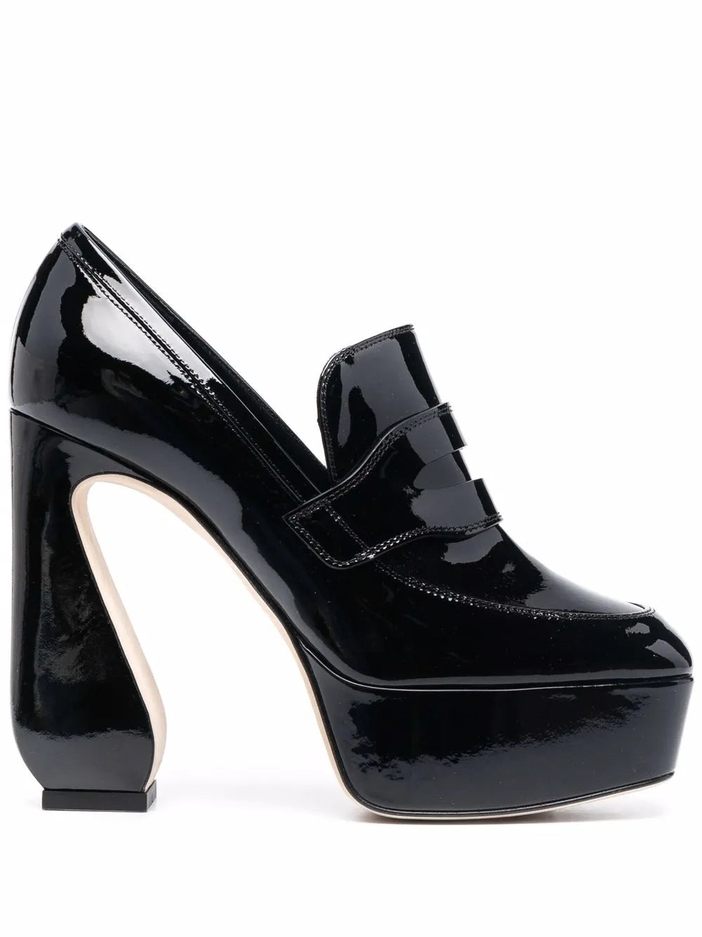 Si Rossi 85mm sculpted patent-leather loafers