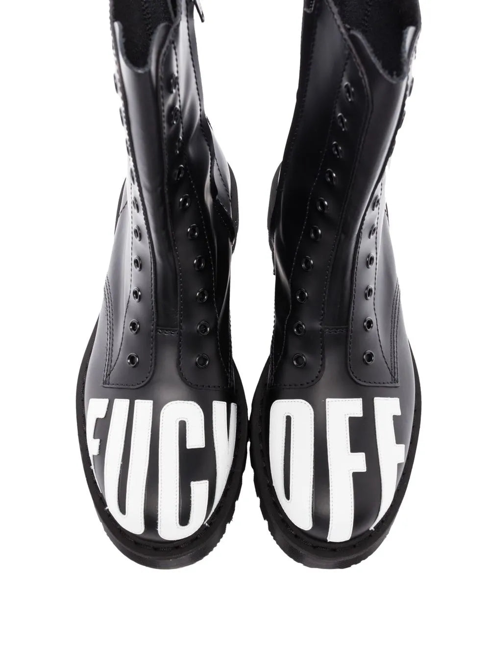 VTMNTS slogan-print army boots
