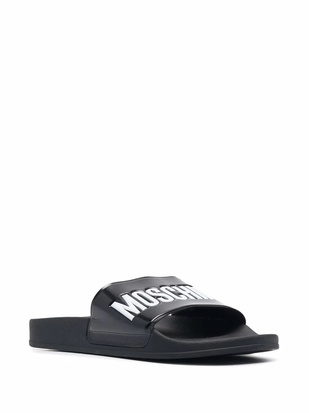 Moschino logo embossed slides