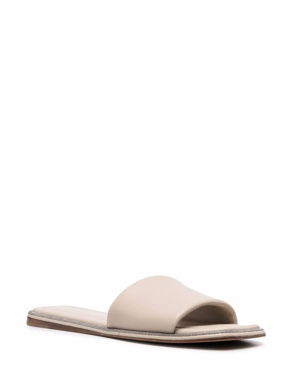 Brunello Cucinelli monili-embellished leather slides