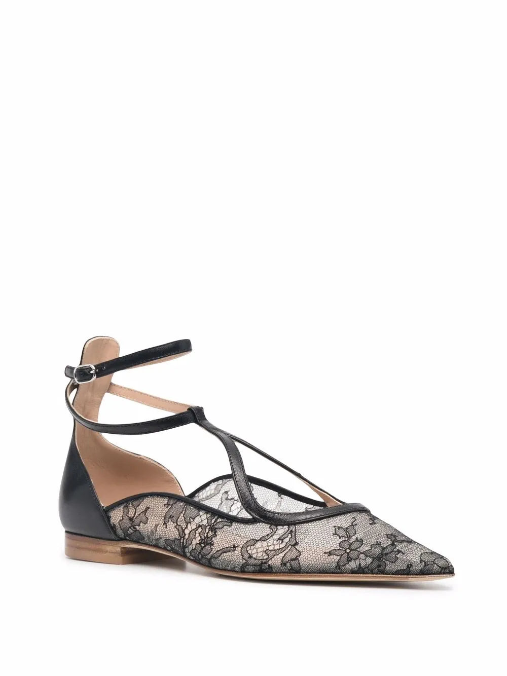 Scarosso Gae floral-lace ballerina shoes