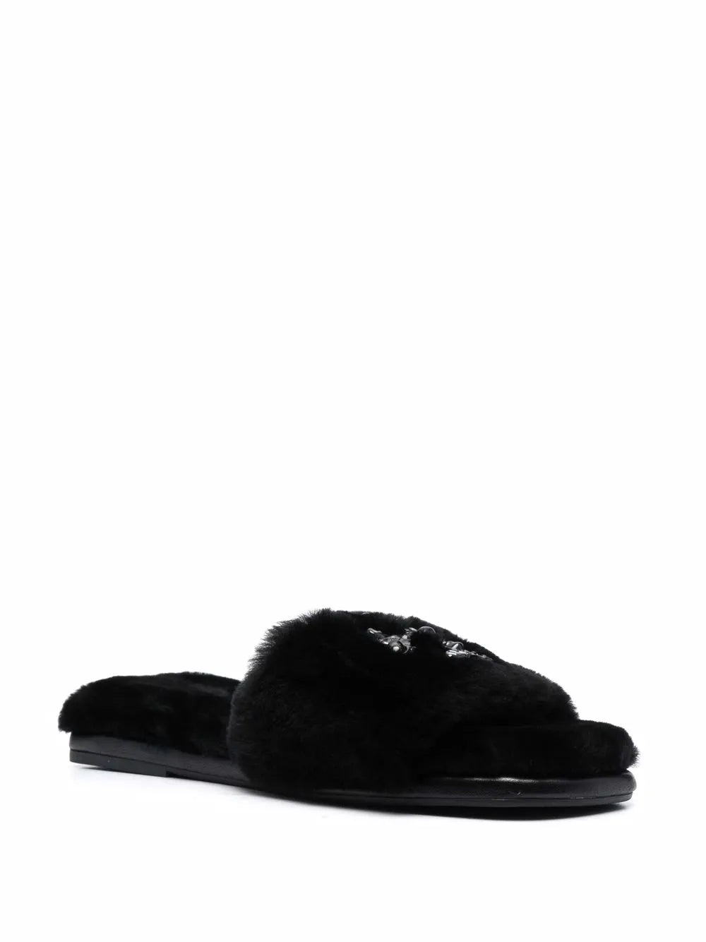 Tory Burch jeweled shearling slides