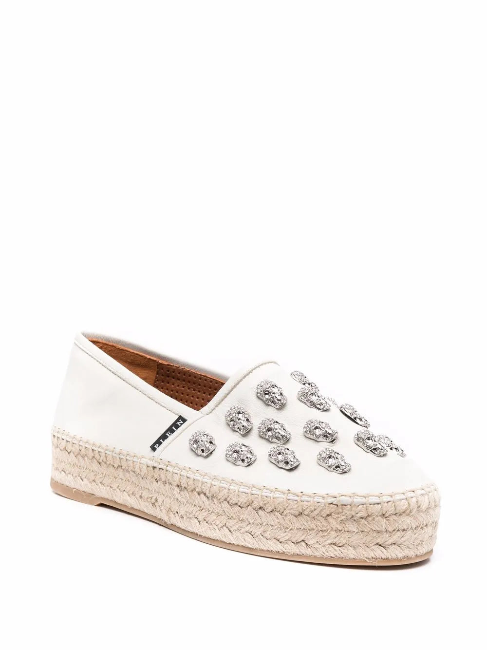 Philipp Plein crystal-embellished leather espadrilles