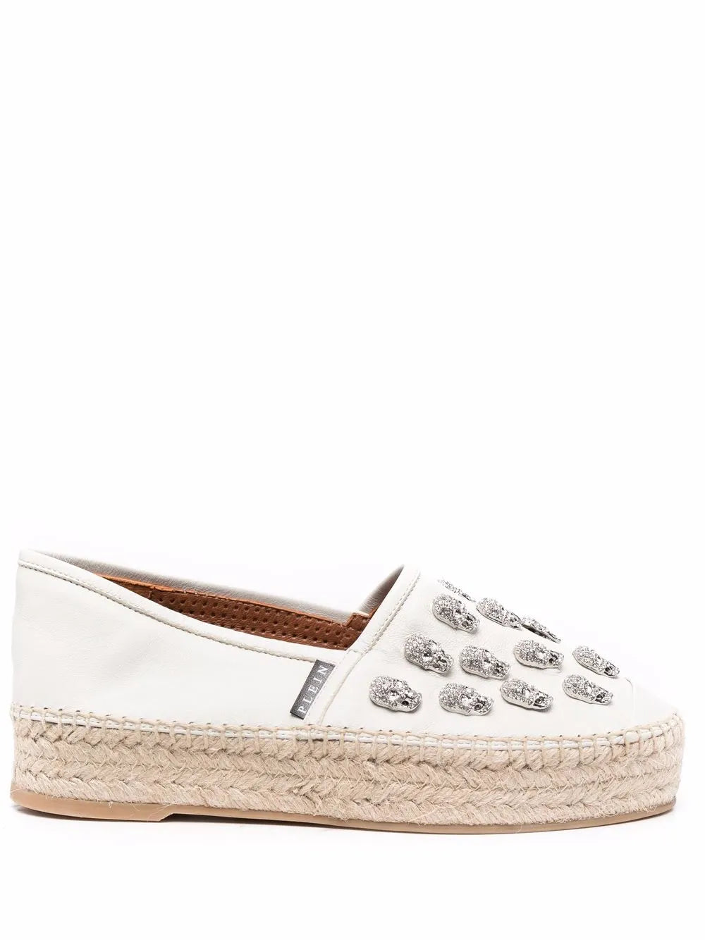 Philipp Plein crystal-embellished leather espadrilles