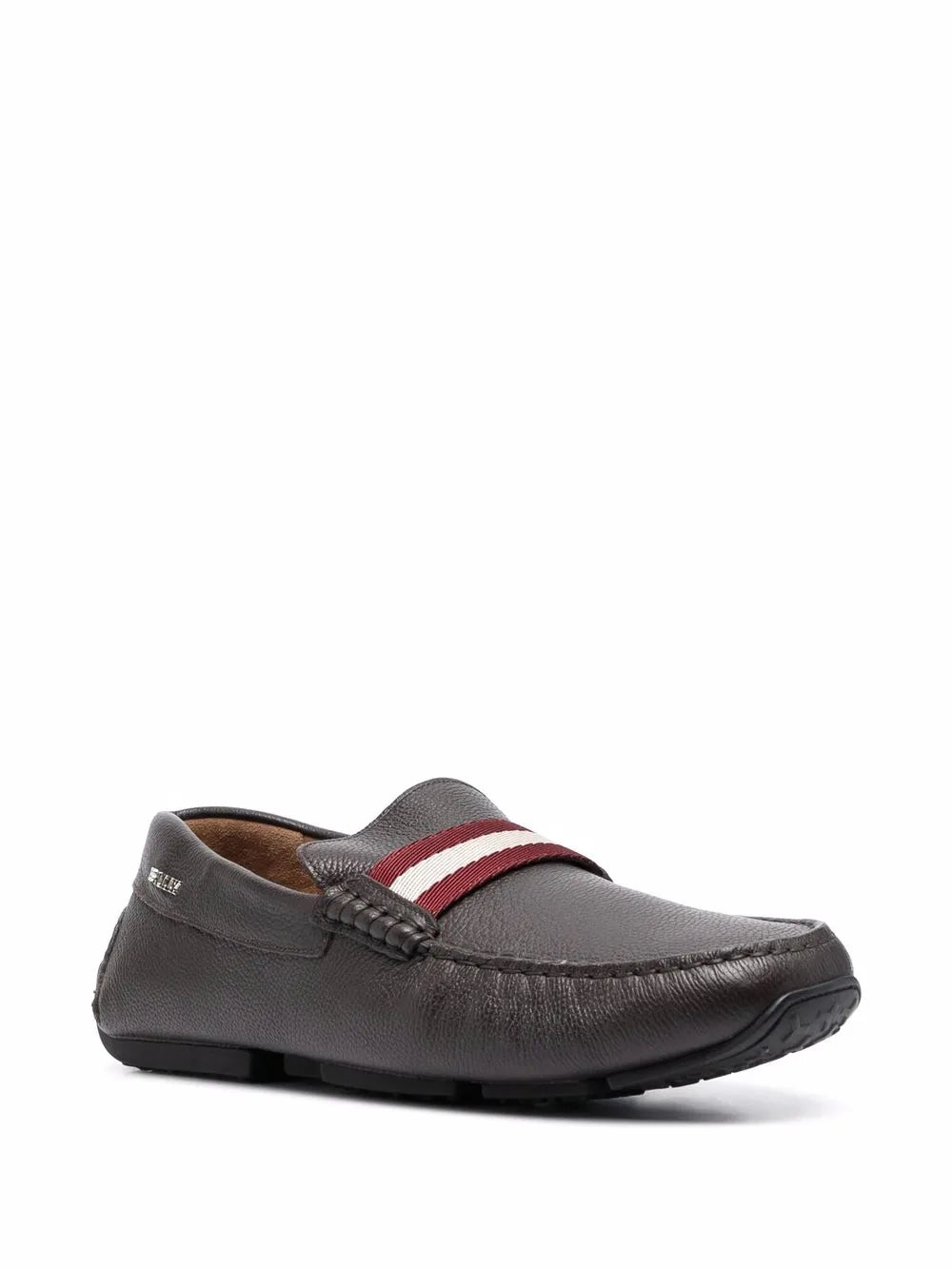 Bally striped-detail leather loafers