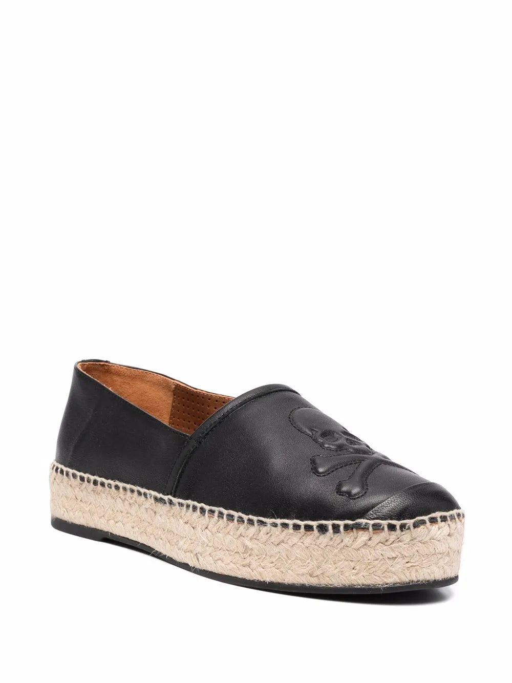 Philipp Plein skull-motif leather espadrilles