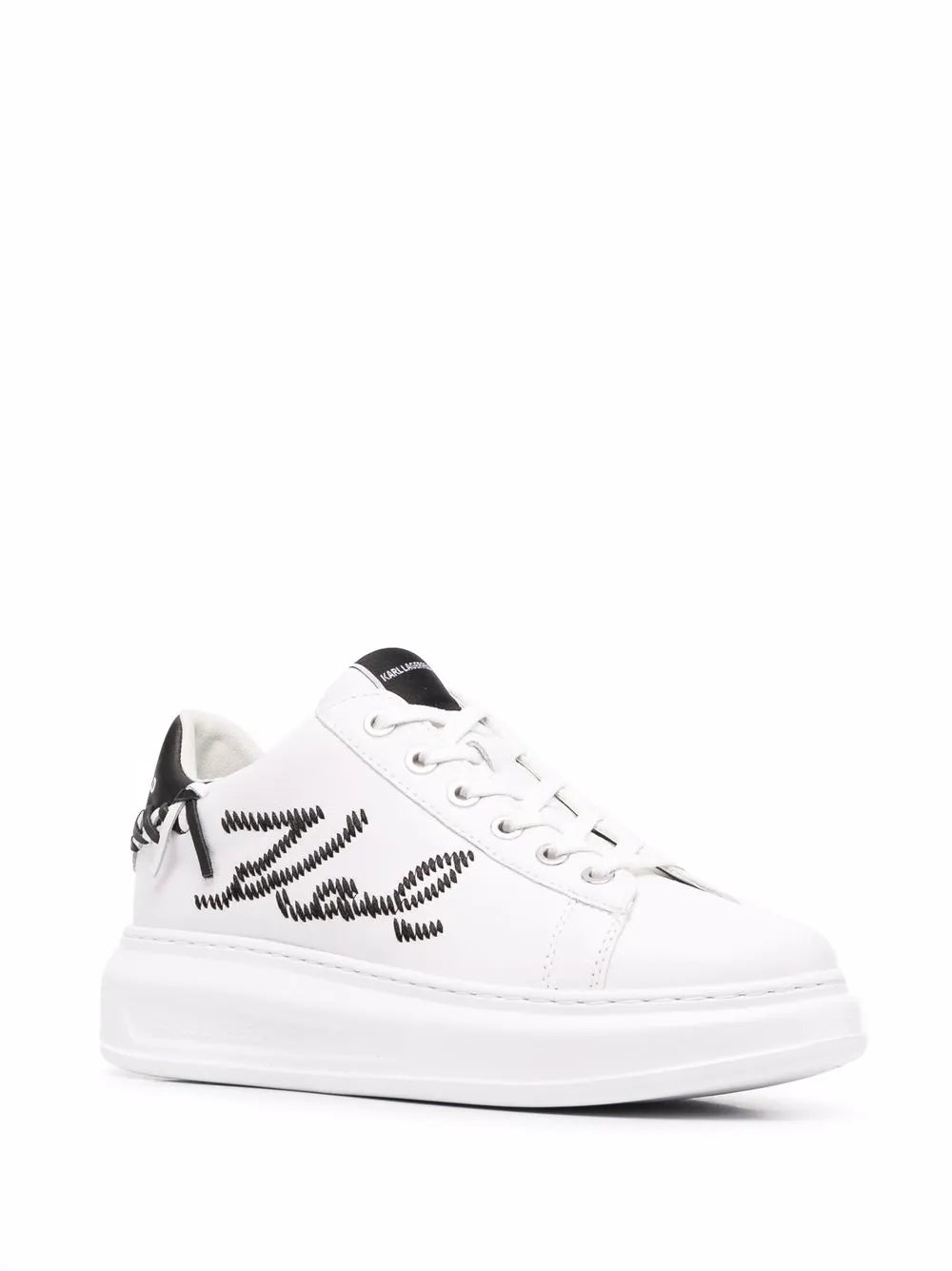 Karl Lagerfeld embroidered-logo leather sneakers