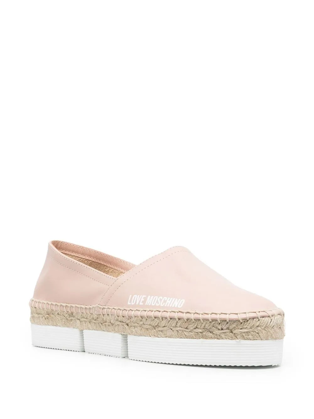 Love Moschino logo-print leather espadrilles