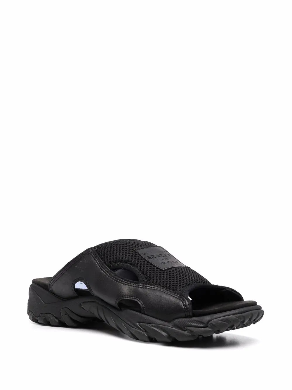 MCQ Striae leather sliders