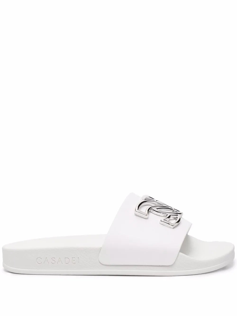Casadei logo-plaque slides