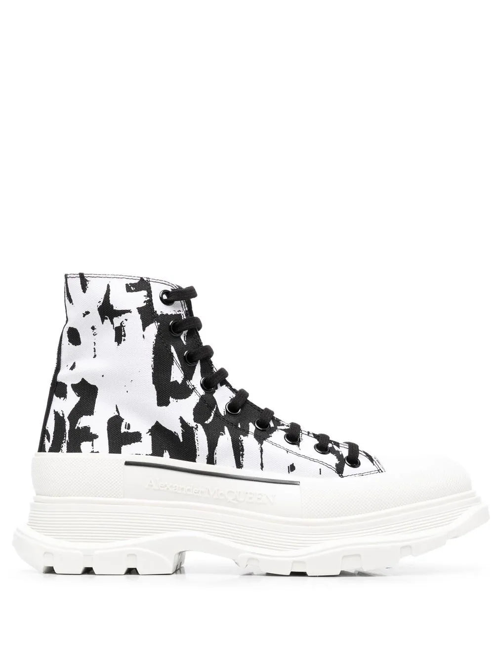 Alexander McQueen Graffiti Tread canvas boots