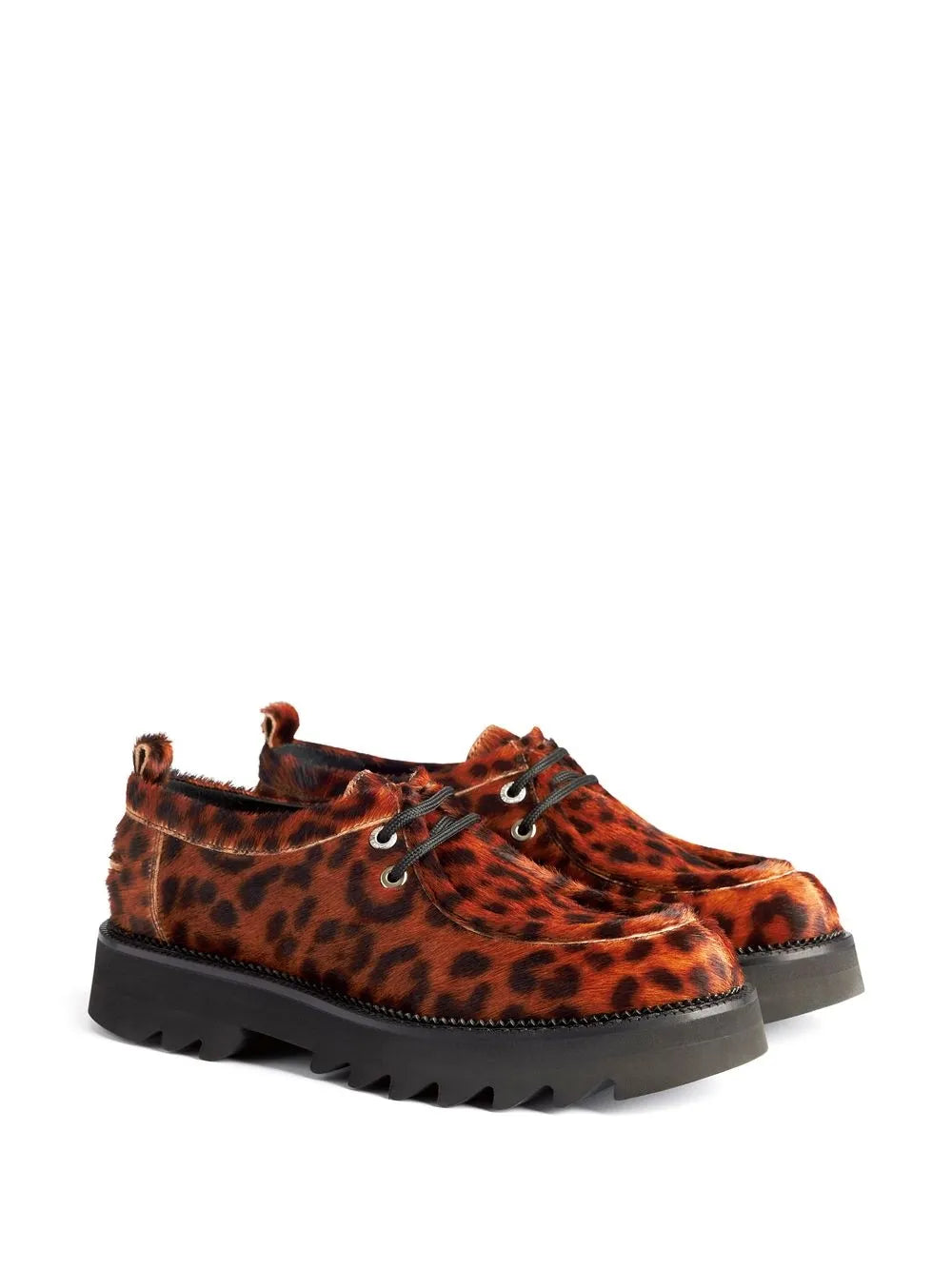 AMI Paris leopard-print lace-up platform shoes
